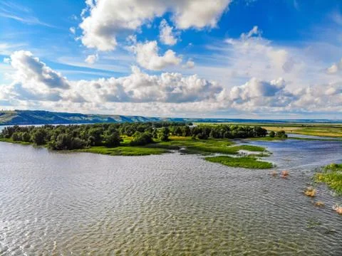 View of steppe and upper river Don in Russia. Beautiful summer landscape Foto stock