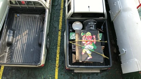 View from the stern of the ferry while sailing Video stock 107349931