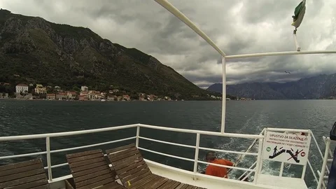 View from the stern of the ship. Stock Footage 72237529