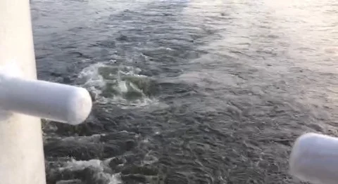 View from the stern of the ship Stock Footage 115910906