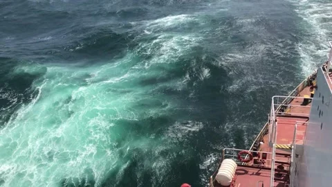 View of the stern from a ship Stock Footage 239087462
