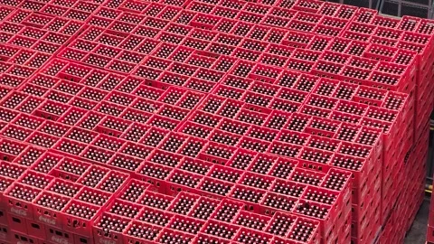 View of Stock Coca Cola Crates Stock Footage 320406694