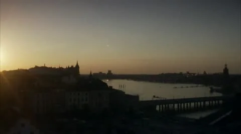View of Stockholm in the sunset 스톡 동영상 11285624