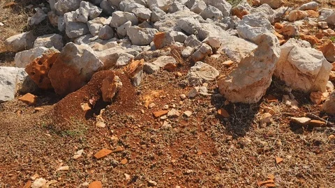 View of stone masonry of ancient house Stock Footage 104088731