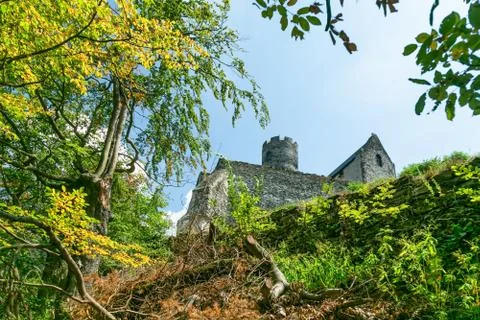 View of the stone medieval castle Stock Photos