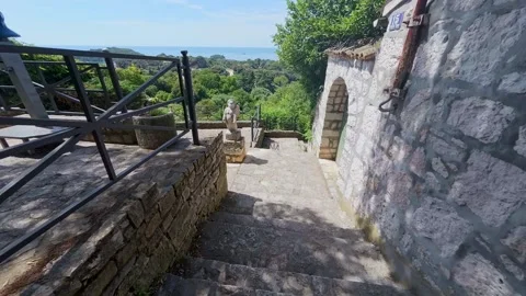 View of stone staircase in Vrsar, Croatia. Video stock 340638464