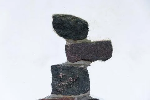 View of a stone surface of plastered external wall Stock Photos