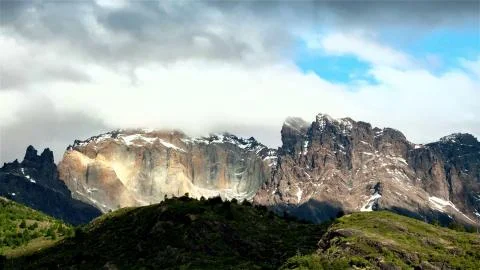 View of a stone wall from the mountains Foto stock