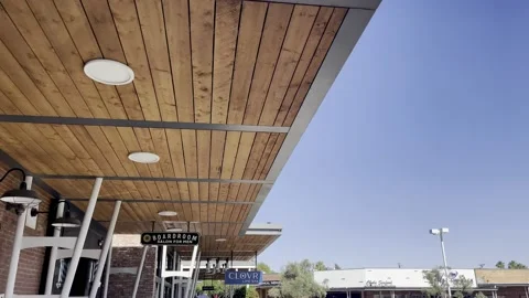 View of storefronts in Phoenix under canopy Stock Footage 190551818