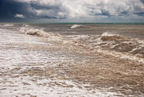 View of storm seascape Stock Photos