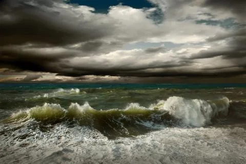 View of storm seascape Stock Photos