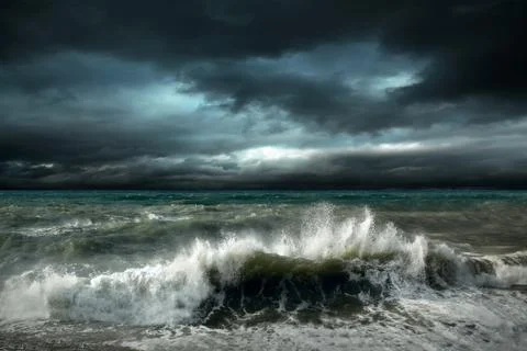 View of storm seascape Stock Photos