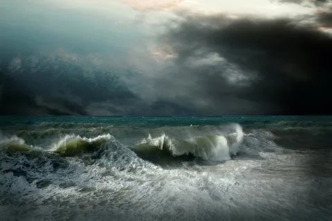 View of storm seascape Stock Photos