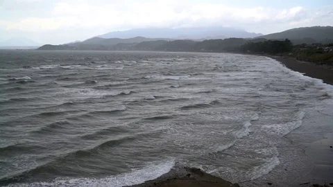 View of the stormy sea Stock Footage 81312579
