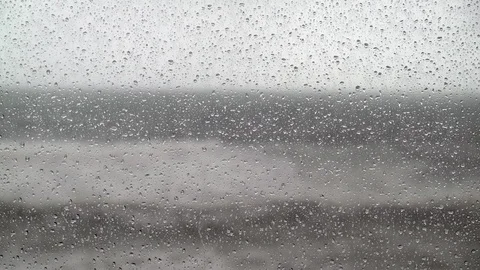 View of the stormy sea from the window. Watching the storm. Severe raging sea Stock-Footage 124485878