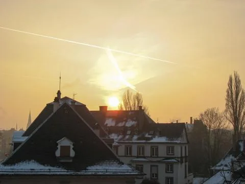 View on strasbourg during winter Stock Photos