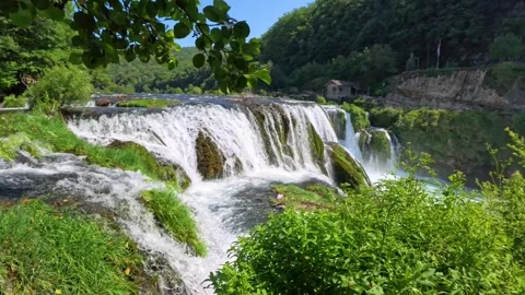 View of Štrbački Buk Waterfall in Una National Park, Bosnia and Herzegovina Stock-Footage 339425551