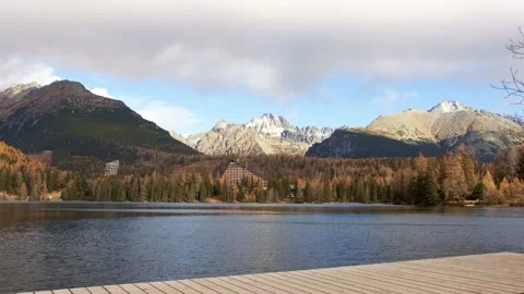 View of Strbske pleso in Slovakia Stock Footage 169463415