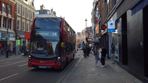 View of the street around Piccadilly Circus in London, United Kingdom Stock Footage 125192587