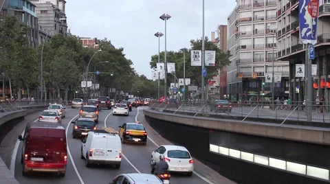 View to the street in Barcelona. Stockbeeldmateriaal 57740148