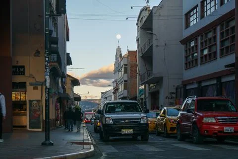 View of the street in Cuenca Stock Photos