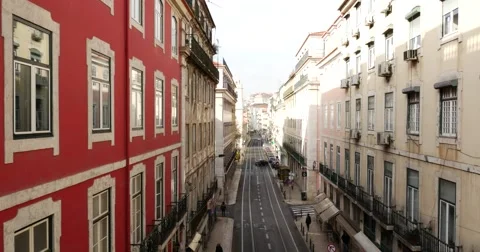 View of a Street in Lisbon, Portugal Stock Footage 59120560