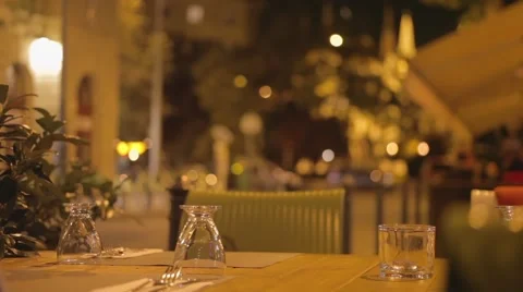 A view on the street from night cafe Stock Footage 56937762