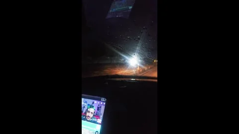 View a street at night with a. Stock Footage 282660334