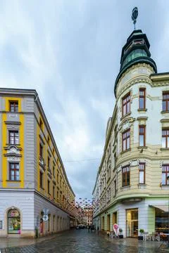 View of a street in Olomouc Stock Photos