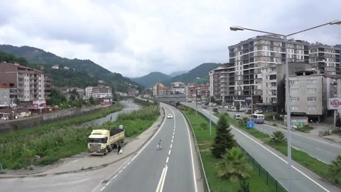 View of street in Rize Stock Footage 160150343