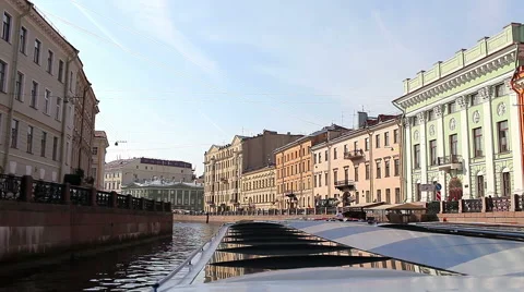 View of the street of St. Petersburg from the ship 動画素材 61781353