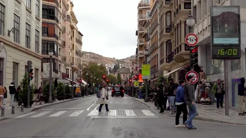 View from the street with traffic Stock Footage 292610480