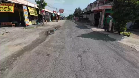 View of a street traffic in Pati district, Central Java, Indonesia Stock-Footage 334837545