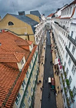 View of the streets and rooftops of  Lisbon. Stock Photos