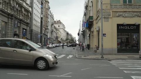 A view from the streets of central Belgrade, focus rack, Cine4 Stock Footage 93260645