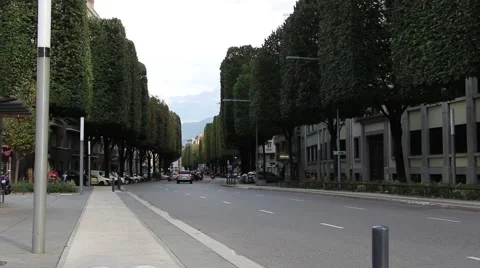 View on the streets of Grenoble France 2 Stock Footage