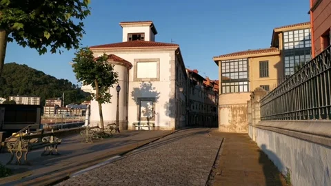 View of the streets of Lekeitio Stock Footage 133464639