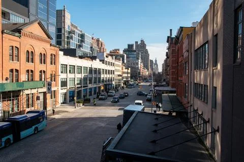 View of the streets of Manhattan. Stock Photos