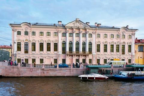 View of the Stroganovsky Palace from the Moika River, built 1752-1754, archit Stock Photos