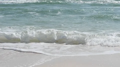 A view of strong waves breaking and crashing on the seashore. Stock Footage 151494965
