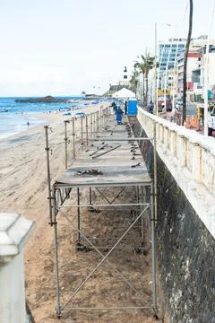 View of the structural assembly for the 2025 carnival in the city of Salvad.. Stock Photos