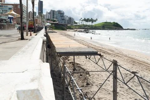 View of the structural assembly for the 2025 carnival in the city of Salvad.. Stock Photos