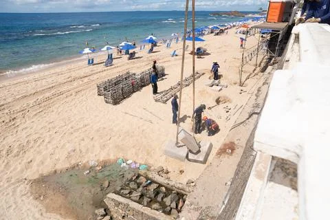View of the structural assembly for the 2025 carnival in the city of Salvad.. Stock Photos