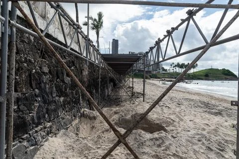 View of the structural assembly for the 2025 carnival in the city of Salvad.. Foto stock