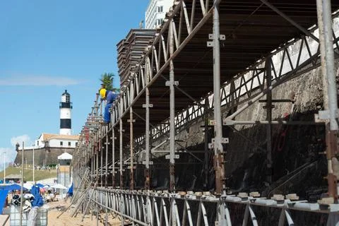 View of the structural assembly for the 2025 carnival in the city of Salvad.. Foto stock