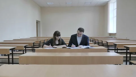 View Of Students Working In Classroom. Video stock 134946280
