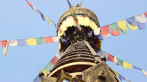 View of the stupa from the bottom Video stock 58571052