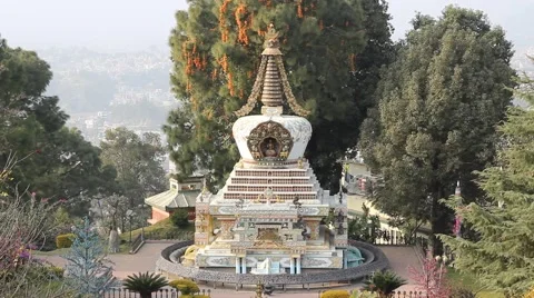 View of the stupa. Kopan Video stock 58938139
