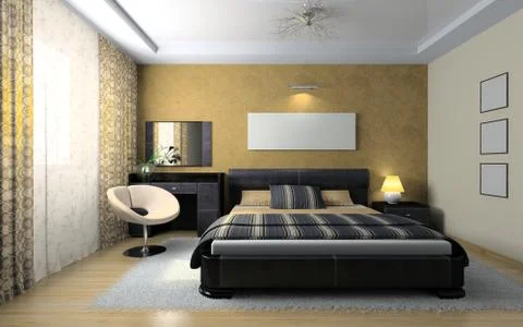 View on the stylish bedroom Stock Illustration