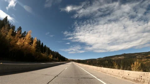 View of a suburban expressway from the frontal window of a car moving at high Stock Footage 140702707
